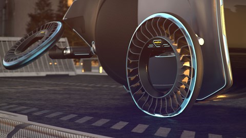 Goodyear Aero concepto de volante volante que muestra la desviación en la realidad virtual